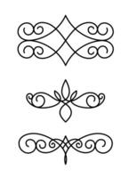 Set collection of retro three ornaments art vector