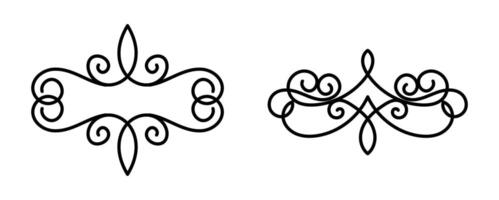 Two divider collection of art retro ornaments vector