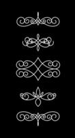 Set five collection of retro ornaments art vector