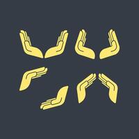 Hands trendy artwork pretty abstract illustration colorful useable design vector