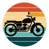 Iconic Motorbike in Bold Silhouette Style with Circular Background vector