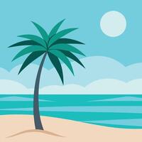 Vibrant Tropical Beach Background in Modern Style vector