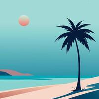 Peaceful Beach Scene with Smooth Gradient Hues vector