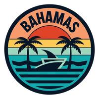Bold Circular Emblem with 'Bahamas Strong' Text Design vector