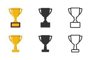 Trophy icon color. trophy icon silhouette. trophy icon line vector