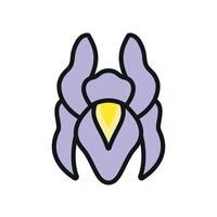 Iris flower icon showcases an elegant and striking design, perfect for floral branding, invitations, or nature-inspired projects. vector