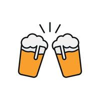 Beer drink icon features a bold and vibrant design, perfect for pub branding, bar menus, or beer-themed projects. vector