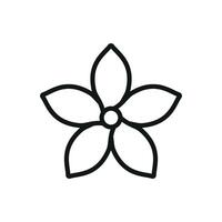 Jasmine flower icon brings a clean and sophisticated touch, perfect for representing purity and elegance in digital or print media. vector