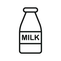 Milk bottle icon offers a classic and fresh appearance, perfect for marketing dairy-based drinks or highlighting traditional farming values. vector