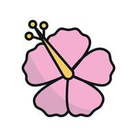Hibiscus flower icon brings an exotic and cheerful touch, perfect for representing vacation vibes in digital or print media. vector