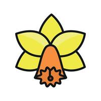 Daffodil flower icon offers a versatile and symbolic design, great for projects celebrating hope, spring, and new beginnings. vector