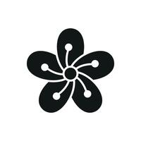 Cherry blossom flower icon delivers a vibrant yet gentle aesthetic, ideal for logos, stationery, or floral-themed marketing projects. vector