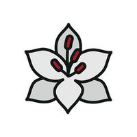 Lily flower icon brings a clean and versatile touch, perfect for representing beauty and sophistication in both print and digital media. vector