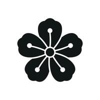 Cherry blossom flower icon features a delicate and elegant design, perfect for spring-themed projects, invitations, or nature-inspired branding. vector