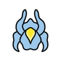 Iris flower icon delivers a fresh and captivating look, ideal for showcasing natural elegance in visual designs. vector