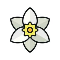 Daffodil flower icon showcases a cheerful and elegant style, ideal for enhancing floral patterns or eco-friendly product designs. vector