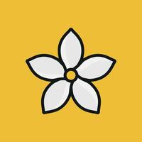 Jasmine flower icon offers a minimalist and charming design, ideal for lifestyle or aromatherapy-themed projects. vector