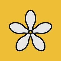 Jasmine flower icon showcases a delicate and fragrant aesthetic, ideal for enhancing wellness campaigns or botanical designs. vector