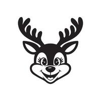 christmas icon of red nosed reindeer, rudolph symbol face isolated on white background. abstract funny deer character with red nose, symbol for merry christmas vector
