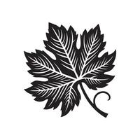 Silhouette Stencil of Oak Leaves Graphic vector