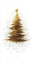Golden glitter tree decoration design for festive celebrations and holiday cheer photo