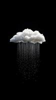 Creative representation of a cloud raining down droplets in a dark setting photo