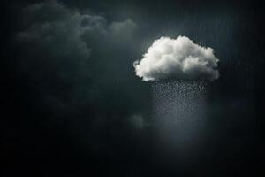 Dark clouds release rain over a gloomy sky during a stormy evening photo