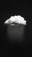 Creative representation of a cloud raining down droplets in a dark setting photo