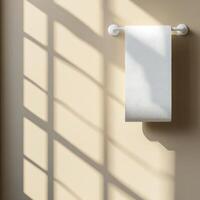White paper towel roll creates soft shadows and highlights against a simple background photo
