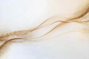Elegant golden wave design with sparkles on a light background photo