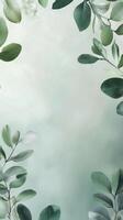 Green leaves frame softly diffused light in a natural setting photo