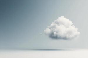 Floating white cloud above a misty blue ground creating a serene atmosphere photo