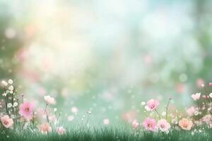 Soft petals glisten under morning light in a blooming garden filled with delicate flowers photo