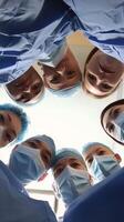 Medical team collaborates during a surgical procedure in a modern operating room photo