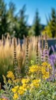 Bright yellow flowers bloom in a vibrant garden during a sunny afternoon photo