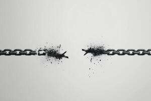 Breaking free from chains symbolizes liberation and new beginnings photo