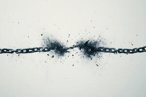Breaking free from chains symbolizes liberation and new beginnings photo