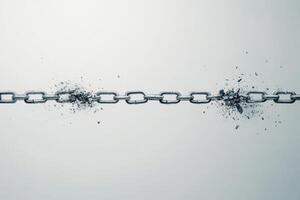 Breaking free from chains symbolizes liberation and new beginnings photo