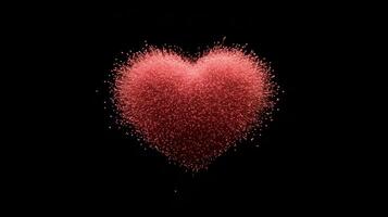 Heart shaped sparkles create a warm effect in dark background during celebration of love photo