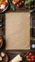 Preparing a fresh culinary experience with ingredients and empty space for creativity photo