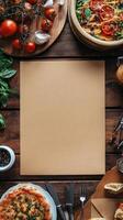 Preparing a fresh culinary experience with ingredients and empty space for creativity photo