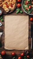 Preparing a fresh culinary experience with ingredients and empty space for creativity photo