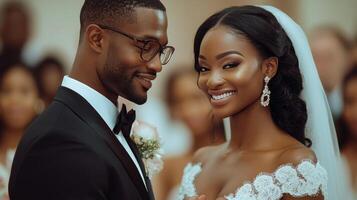Couple exchanges wedding rings during an outdoor ceremony in a tropical setting photo