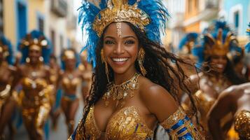 Vibrant celebration of culture and joy during a colorful festival in a tropical paradise photo