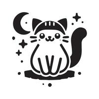black silhouette of a cat vector