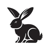 Easter bunny silhouette isolated on white background. illustration icon set of different rabbit silhouettes for design use. vector