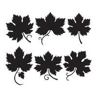 Grape leaf silhouette art leave vector