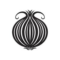 Onion silhouette icon illustration template for many purpose. Isolated on white background vector