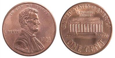 American one cent coin photo