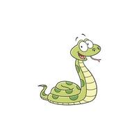 A cartoon snake with a tongue out vector